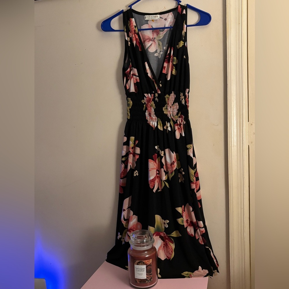 Jon and Anna Floral Black Dress